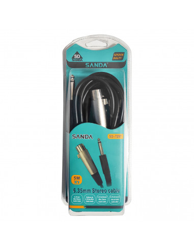 Cable de audio estéreo, conector jack TRS macho de 6,35 mm a XLR macho para micrófonos, altavoces, dj, mesas de mezclas, consola