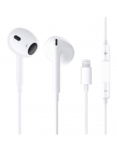 Auriculares hifi estéreo con micrófono y cable de 1,2 m, cascos con conector lightning, teclas de control de volumen, escuchar m