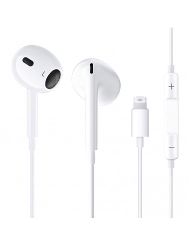 Auriculares hifi estéreo con micrófono y cable de 1,2 m, cascos con conector lightning, teclas de control de volumen, escuchar m
