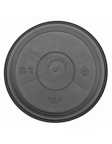 Plato de plástico gris para macetas de 20-25 cm "Mediterránea", bandeja, platillo redondo para tiesto de interior, exterior, jar
