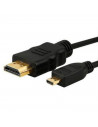 Cable micro HDMI a HDMI, alta velocidad y calidad de imagen para conectar tablets o cámaras a televisiones, proyectores (Negro,