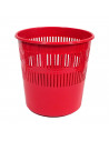 Tradineur - Papelera de plástico con rejilla 28 x 27 cm, cubo de basura multiuso para oficina, hogar (Color surtido)