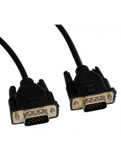 Cable VGA 15 pines para conectar pc con monitores o pantallas, ordenador de sobremesa, computadora, impresora (Negro, 1,5 m)