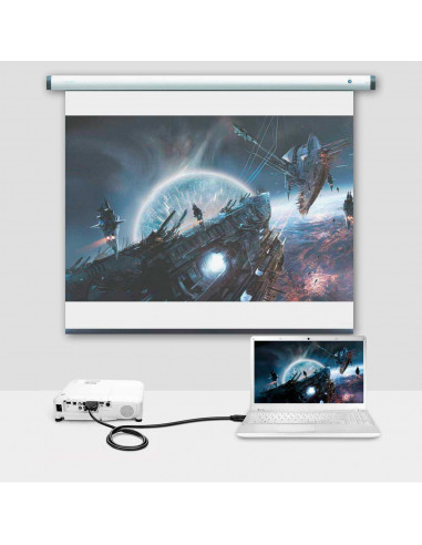 Cable HDMI a VGA, macho a macho, para pc, ordenador, pórtatil, monitor, proyector, tv, consola (Negro, 1,5 m)