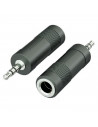 Pack de 2 adaptadores de audio, mini jack macho de 3,5 mm a jack hembra de 6,35 mm para guitarras, amplificadores, mesas de mezc