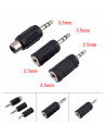 Pack de 3 adaptadores de audio, conexión jack macho a hembra de 3,5 mm y 2,5 mm, amplificadores, mesas de mezclas, home cinema,