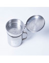 Tradineur - Grasera de metal para carne de 9,2 cm de diámetro y 10,7 cm de altura, con filtro, asa y tapa. Aceitera con colador