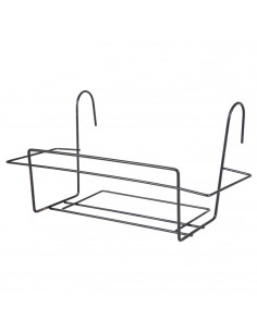Tradineur - Soporte de metal para jardinera de balcón 50 cm. Soporte de maceteros y plantas para parapetos y barandas con gancho