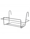 Tradineur - Soporte de metal para jardinera de balcón 50 cm. Soporte de maceteros y plantas para parapetos y barandas con gancho