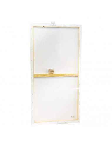 Tradineur - Lienzo para pintar 50 x 100 cm, lienzo en blanco, preestirado, estructura de madera con listones, apto para todo tip