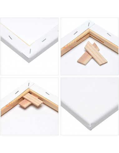 Tradineur - Lienzo para pintar 50 x 100 cm, lienzo en blanco, preestirado, estructura de madera con listones, apto para todo tip