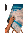 Tradineur - Lienzo para pintar 50 x 100 cm, lienzo en blanco, preestirado, estructura de madera con listones, apto para todo tip