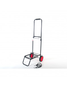 Carro portamaletas de acero plegable 98 x 45 x 31 cm, ruedas de 14 cm, carrito de mano para viajes con pulpo elástico, plataform