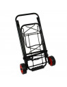 Carro portamaletas de acero plegable 98 x 45 x 31 cm, ruedas de 14 cm, carrito de mano para viajes con pulpo elástico, plataform