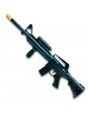 Tradineur - Metralleta, fusil de asalto de juguete con sonido por fricción 51 x 14 x 4,5 cm, complemento para disfraz de soldado