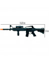 Tradineur - Metralleta, fusil de asalto de juguete con sonido por fricción 51 x 14 x 4,5 cm, complemento para disfraz de soldado