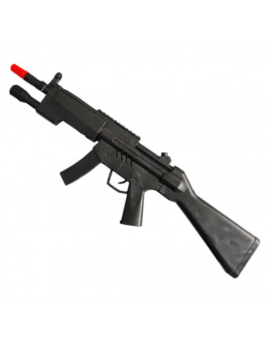 Tradineur - Metralleta, fusil de asalto de juguete con sonido por fricción 51 x 14 x 4,5 cm, complemento para disfraz de soldado