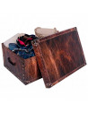 Caja de cartón plegable con asas, diseño de imitación de cuero, almacenamiento, organizador de ropa, juguetes, libros (Marrón os