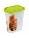 Contenedor comida para mascotas, tapa abatible, bote, tarro, recipiente para pienso, perros, gatos, 5,7 litros, 24 x 25,5 x 14 c