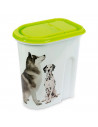 Contenedor comida para mascotas, tapa abatible, bote, tarro, recipiente para pienso, perros, gatos, 5,7 litros, 24 x 25,5 x 14 c
