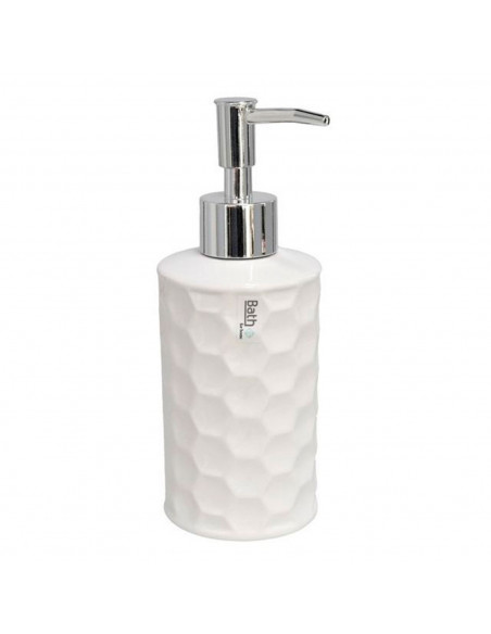Dispensador de Jabon con una capacidad de 260ml, tamaño 18 x 7 x 7 cm, color blanco