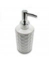 Dispensador de Jabon con una capacidad de 260ml, tamaño 18 x 7 x 7 cm, color blanco