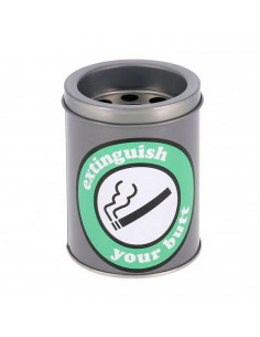 Cenicero de metal, bote, tarro, recipiente metálico para cenizas de cigarrillos, hogar, hostelerías, oficina, coche, 10 x 8 x 8