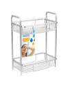 Estantería baño estantería rectangular ducha 2 niveles aluminio 39 x 29,5 x 17,5 cm. Estantes de baño para colgar pared, organiz