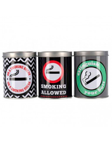 Cenicero de metal, bote, tarro, recipiente metálico para cenizas de cigarrillos, hogar, hostelerías, oficina, coche, 10 x 8 x 8