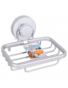 Soporte jabón, estantería baño estantería rectangular ducha aluminio 2,5 x 14 x 10 cm. Estante de baño para colgar ventosa, orga