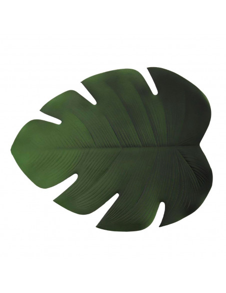 Mantel individual de plastico con diseño de hoja, para hosteleria y cocina, Tamaño 45 x 37 cm, Color Verde