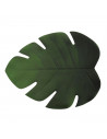 Mantel individual de plastico con diseño de hoja, para hosteleria y cocina, Tamaño 45 x 37 cm, Color Verde
