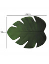 Mantel individual de plastico con diseño de hoja, para hosteleria y cocina, Tamaño 45 x 37 cm, Color Verde