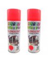 Montoro - Pack de 2 botes de pintura en spray Rojo Fluorescente F203 400 ml. Válido para multitud de materiales de interior y ex