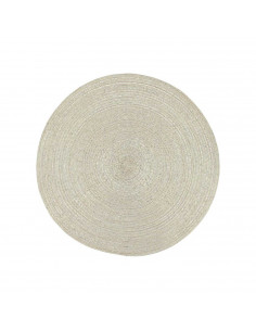 Mantel individual de plástico y polipropileno para hostelería, hogar, cafetería, restaurante, diámetro de 38 cm, color oro.