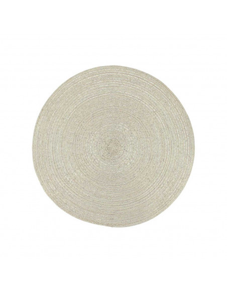Mantel individual de plástico y polipropileno para hostelería, hogar, cafetería, restaurante, diámetro de 38 cm, color oro.