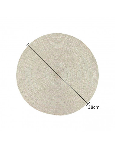 Mantel individual de plástico y polipropileno para hostelería, hogar, cafetería, restaurante, diámetro de 38 cm, color oro.