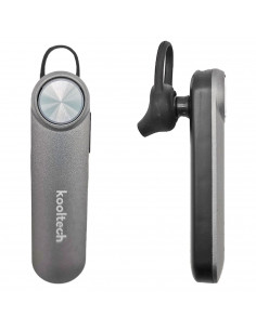 Kooltech - Auricular inalámbrico bluetooth, manos libres con micrófono, sonido estéreo, control de voz, LED, batería larga durac