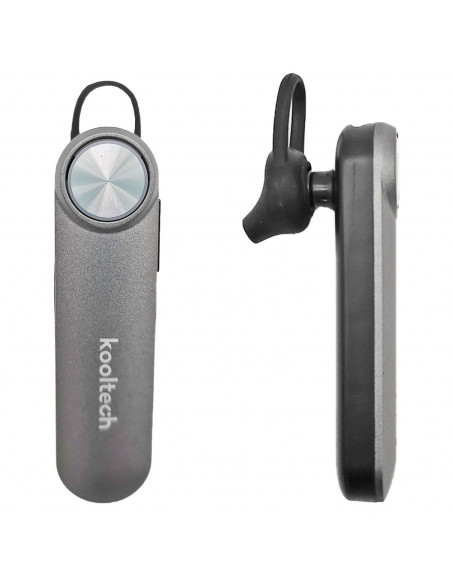 Kooltech - Auricular inalámbrico bluetooth, manos libres con micrófono, sonido estéreo, control de voz, LED, batería larga durac