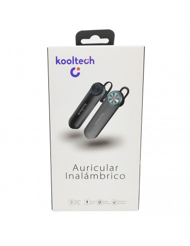 Kooltech - Auricular inalámbrico bluetooth, manos libres con micrófono, sonido estéreo, control de voz, LED, batería larga durac