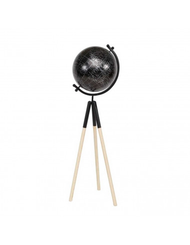 Globo terráqueo giratorio, globo terrestre de plástico educativo, mapa mundi político redondo, 81 x 26 cm color negro