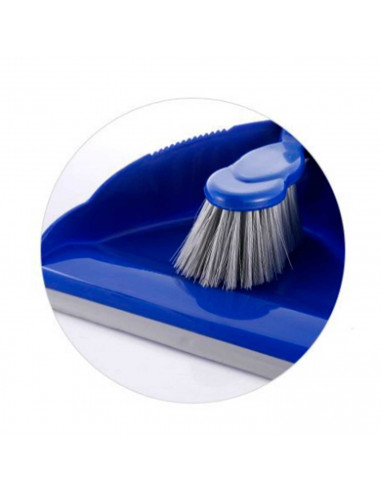 Recogedor con cepillo para la limpieza y lavado del hogar, tamaño 11,5 x 22 x 34,5 cm, Color Azul