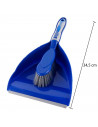 Recogedor con cepillo para la limpieza y lavado del hogar, tamaño 11,5 x 22 x 34,5 cm, Color Azul