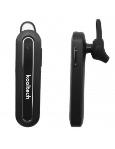 Kooltech - Auricular inalámbrico con bluetooth, manos libres con micrófono, sonido estéreo, control de voz, LED, batería larga d