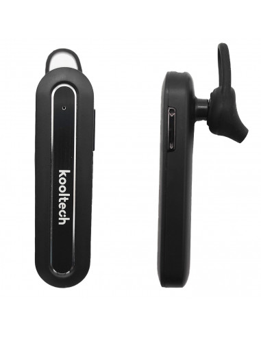Kooltech - Auricular inalámbrico con bluetooth, manos libres con micrófono, sonido estéreo, control de voz, LED, batería larga d