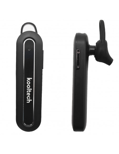 Kooltech - Auricular inalámbrico con bluetooth, manos libres con micrófono, sonido estéreo, control de voz, LED, batería larga d