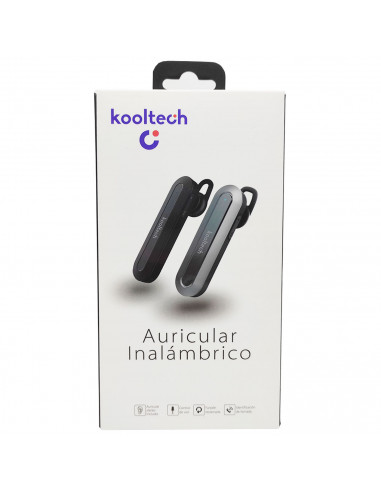 Kooltech - Auricular inalámbrico con bluetooth, manos libres con micrófono, sonido estéreo, control de voz, LED, batería larga d