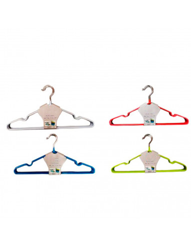 Set de 5 perchas de metal antideslizante para el armario, tamaño 20 x 40 x 2,5 cm, Color Surtido