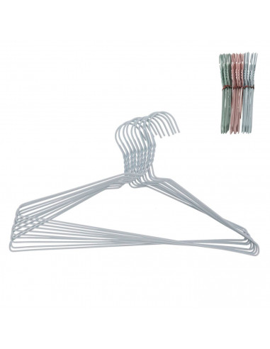 Tradineur - Set de 10 perchas metálicas para ropa, trajes, camisetas, camisas, chaquetas, vestidos, faldas, pantalones, 40 x 21