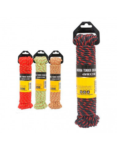 Cuerda Trenzada resistente para tender la ropa, 4 mm de grosor, 20 metros de largo, Color Aleatorio.